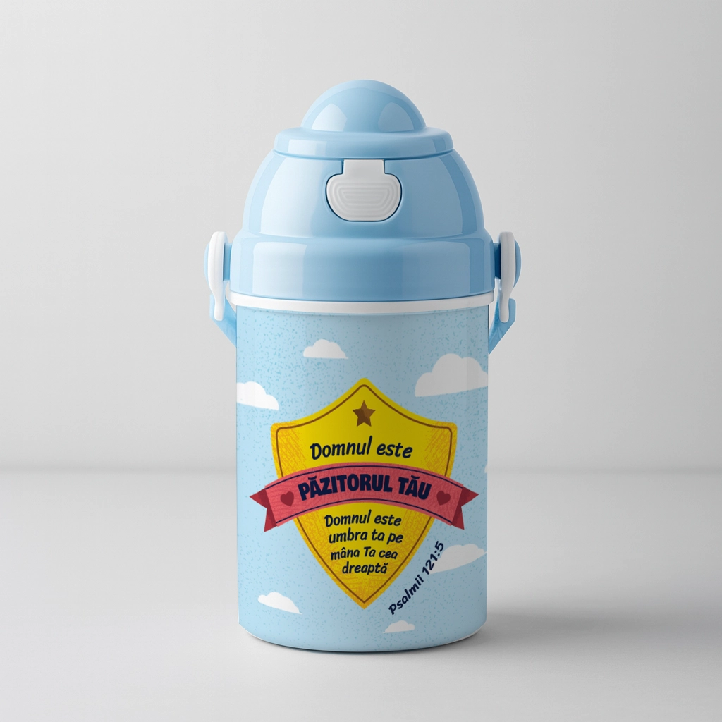 Bidon pentru copii cu verset biblic - Psalmii 121:5